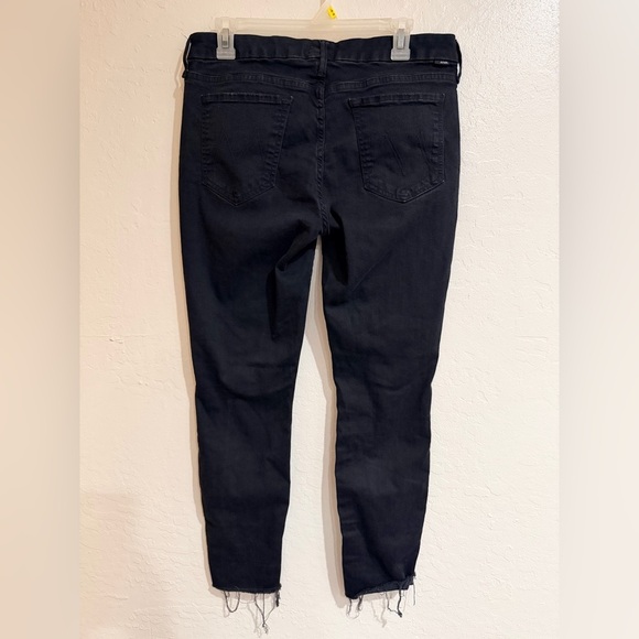 MOTHER The Looker Ankle Fray Jeans  in Guilty As Sin  Size 32 Black - Picture 4 of 13